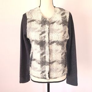 Anthropologie Dolan Gray and Cream Mohair Wool Blend Lightweight Jacket Sz Large